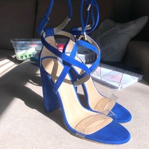 Blue Lace Up Heels